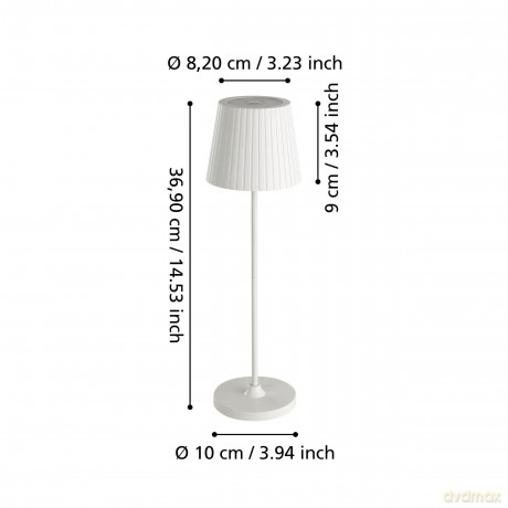 EGLO - Cabozo Table Lamp - White - 37 cm