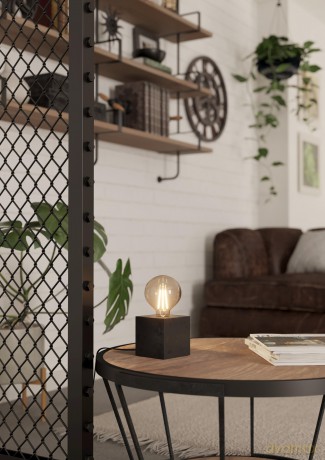 EGLO - PRESTWICK 2 Table Lamp - Antique Black/Wood
