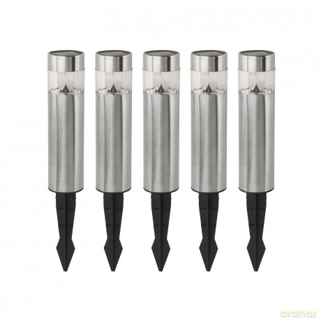 EGLO - Solar Set 5L H200 RS - Stainless Steel - 20 cm Solar Lights with 10 cm Spike