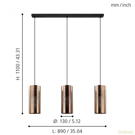 EGLO - Tabiago Long Table - Gold - Rose-gold