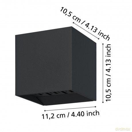 EGLO CALPINO 2 Outdoor Wall Light - Anthracite, 10.5x10.5x11 cm