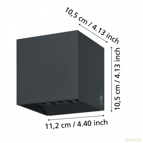 EGLO CALPINO 2 Outdoor Wall Light - Anthracite, 10.5x10.5x11 cm