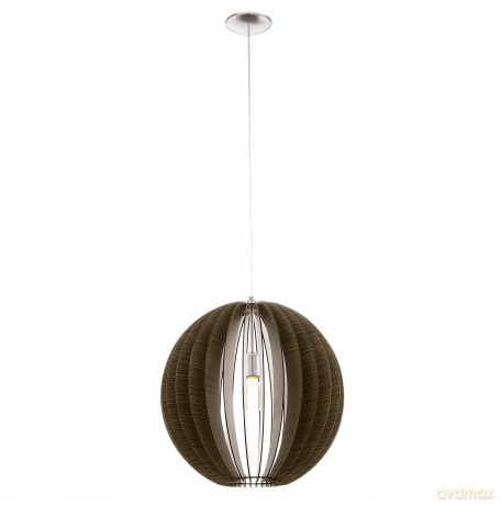 EGLO COSSANO Pendant Light - Oak and Satin Nickel - 50 cm