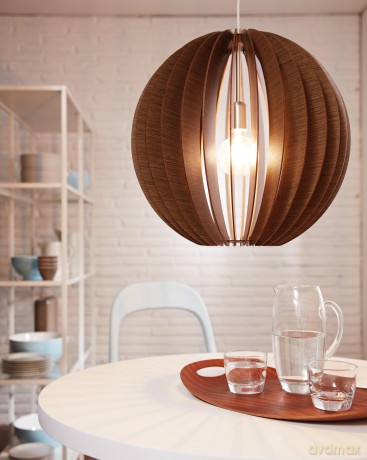 EGLO COSSANO Pendant Light - Oak and Satin Nickel - 50 cm