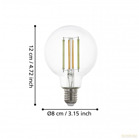 EGLO E27 G80 Clear Smart Bulb - Tunable White - Zigbee/Bluetooth