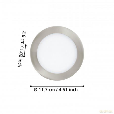EGLO FUEVA 5 Recessed LED Light - 117 mm - Brushed Steel