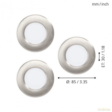 EGLO FUEVA 5 Recessed LED Light Set - 86mm - Satin Nickel