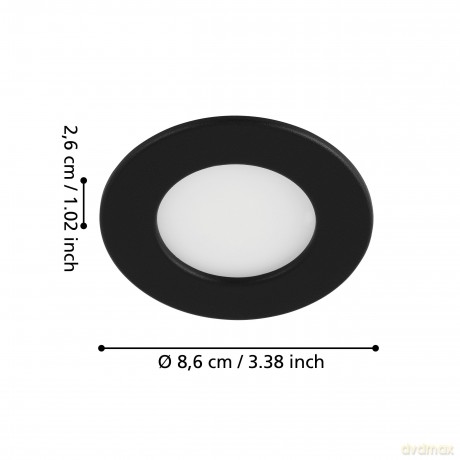 EGLO FUEVA 5 Recessed Spotlight - Black - 86mm
