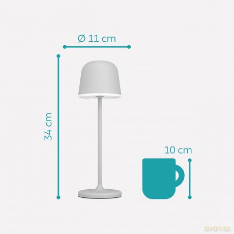 EGLO MANNERA Table Lamp - Stylish Gray Lighting (34 cm)