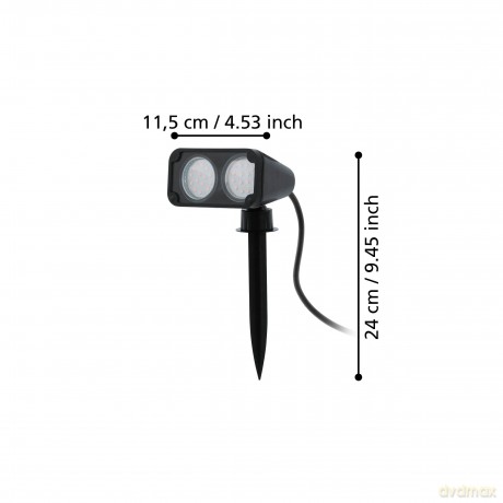 EGLO NEMA 1 Outdoor Garden Spotlight with Ground Spike - Black