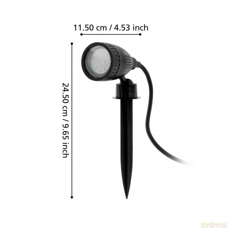 EGLO NEMA 1 Outdoor Spotlight with Spike - Black - 18.5 cm