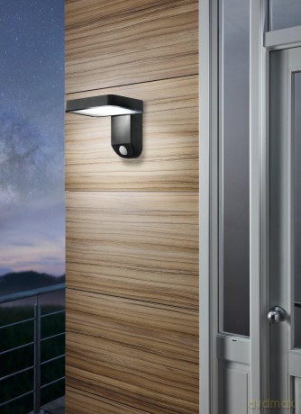 EGLO PASTION Solar Wall Light with Sensor - Black