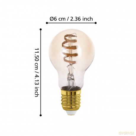 EGLO Set of 2x E27 A60 Amber Smart Bulbs - Tunable White - Zigbee/Bluetooth + Remote
