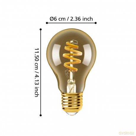 EGLO Set of 2x E27 A60 Amber Smart Bulbs - Tunable White - Zigbee/Bluetooth + Remote