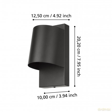 EGLO STAGNONE Outdoor Wall Light - GU10 - 400lm - IP65 - Black