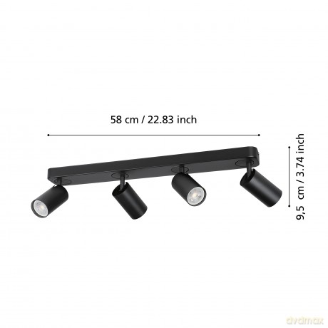 EGLO Telimbela-Z Smart Track Light - Black - RGB + White - Zigbee/Bluetooth