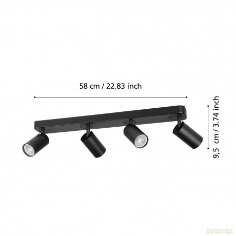 EGLO Telimbela-Z Smart Track Light - Black - RGB + White - Zigbee/Bluetooth
