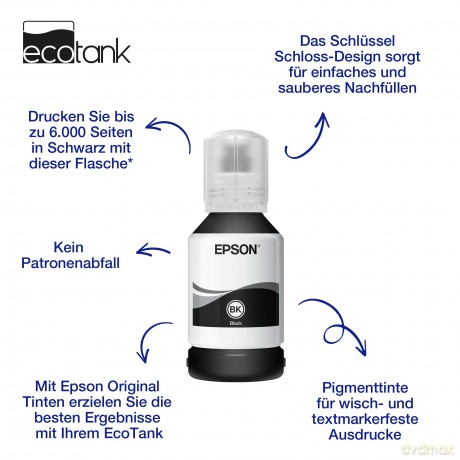 Epson - T111 EcoTank Pigmented Black Ink Bottle
