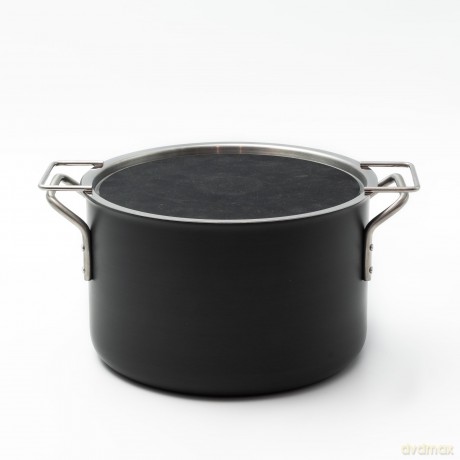 Eva Trio - Draining Lid - Black/Steel - 20 cm
