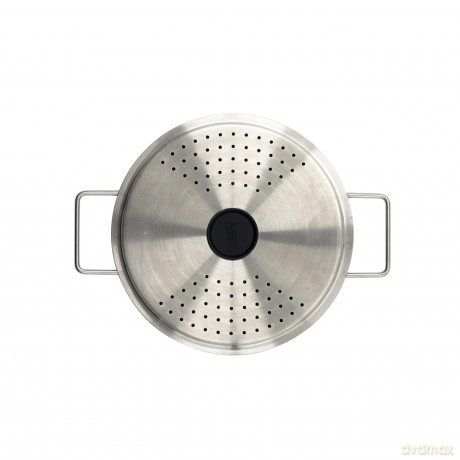 Eva Trio - Draining Lid - Black/Steel - 20 cm