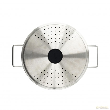 Eva Trio - Draining Lid - Black/Steel - 24 cm