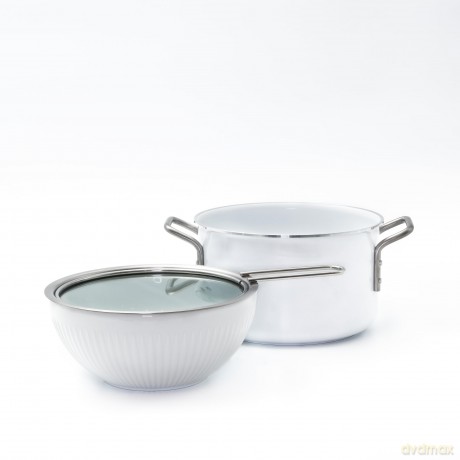 Eva Trio - Glass lid - Brushed steel - 20 cm