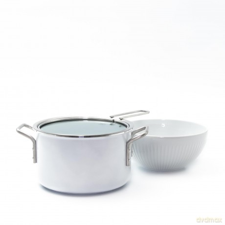 Eva Trio - Glass lid - Brushed steel - 20 cm