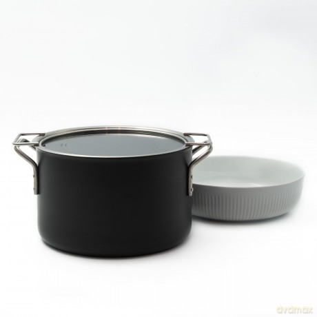 Eva Trio - Glass lid - Brushed steel - 24 cm