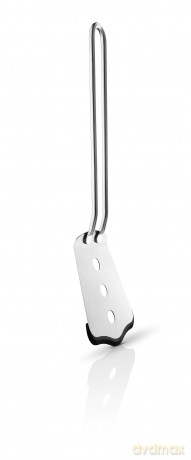 Eva Trio - Spatula short with silicone - Polished steel - 25.5 cm