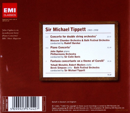 Various Artists: Encore-Tippett [CD]