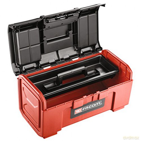 Facom BP.C14NPB Tool Case - Lightweight Plastic Storage Box (Black/Red)