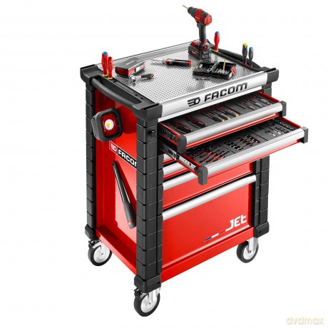 Facom JET.6M3A - 6 drawer roller cabinets - 3 modules per drawer, red