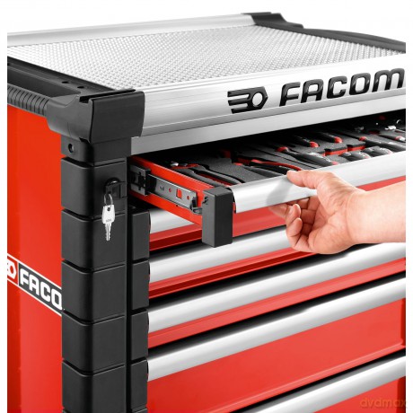 Facom JET.6M3A - 6 drawer roller cabinets - 3 modules per drawer, red