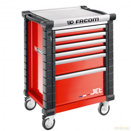 Facom JET.6M3A - 6 drawer roller cabinets - 3 modules per drawer, red