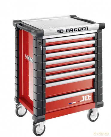 Facom JET.8M3A - 8 drawer roller cabinets - 3 modules per drawer, red
