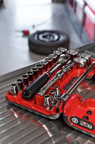Facom SL.DBOX1PB 1/2 in. DBOX Pear-Head Ratchet Socket Set (21 pc.)