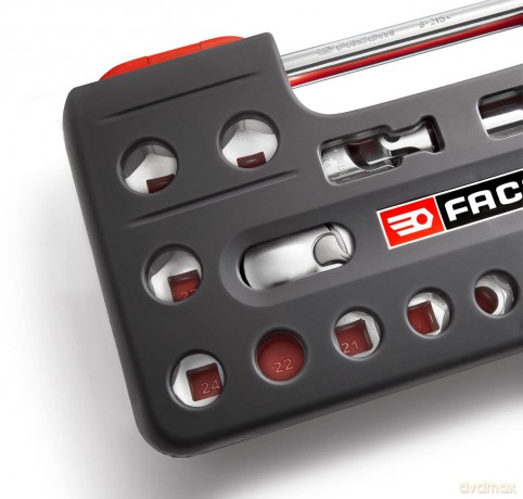 Facom SL.DBOX1PB 1/2 in. DBOX Pear-Head Ratchet Socket Set (21 pc.)