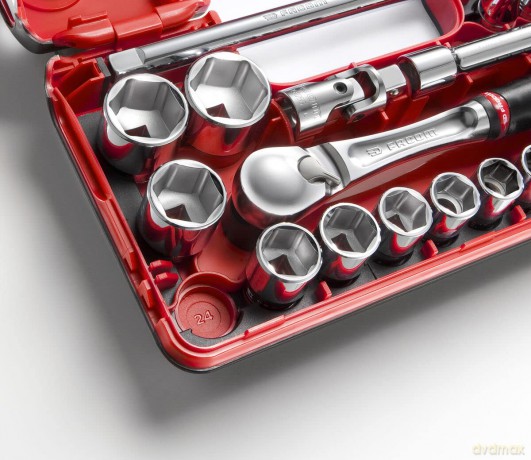 Facom SL.DBOX1PB 1/2 in. DBOX Pear-Head Ratchet Socket Set (21 pc.)