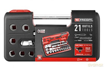 Facom SL.DBOX1PB 1/2 in. DBOX Pear-Head Ratchet Socket Set (21 pc.)