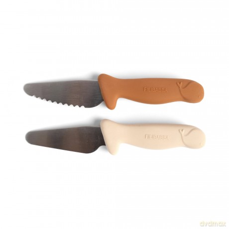 Filibabba - Beginner's cutting knives 2-pack - Pumpkin + Offwhite (FI-03807)