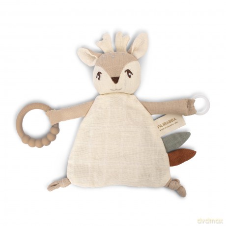 Filibabba - Comfort blanket with teether - Fawn - (FI-03357)