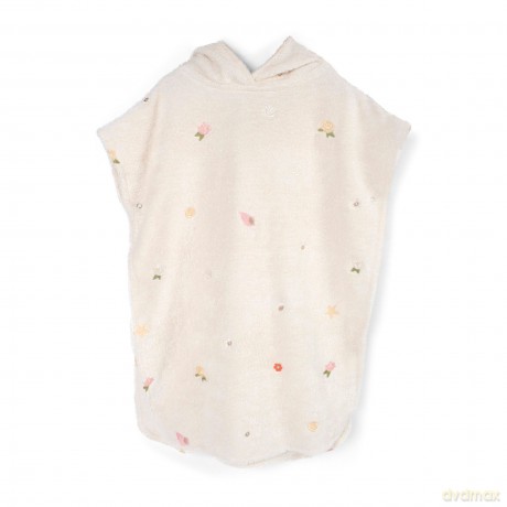 Filibabba - Embroidered beach poncho - Ocean Blossom - 12-60 m - White (FI-03574)