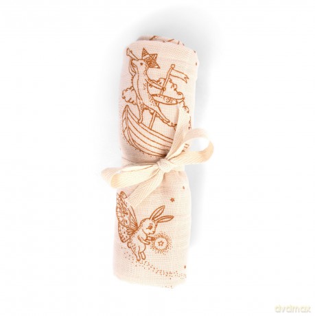 Filibabba - Muslin Diaper GOTS - Dreamy Adventurers - Hvid - 0-48 M (FI-03814)