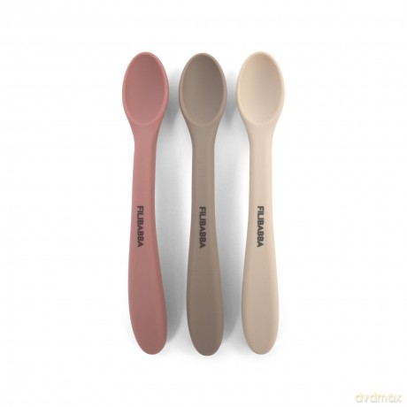 Filibabba - Silicone feeding spoons 3-pack - Rose Mix (FI-03802)