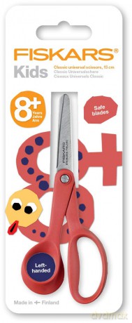 Fiskars - Classic Children's Scissors, Left Hand, Red