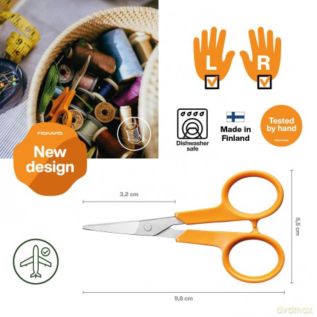 Fiskars - Classic Embroidery Scissors 10 cm, Crooked