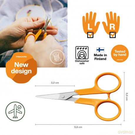 Fiskars - Classic Embroidery Scissors 10 cm, Straight