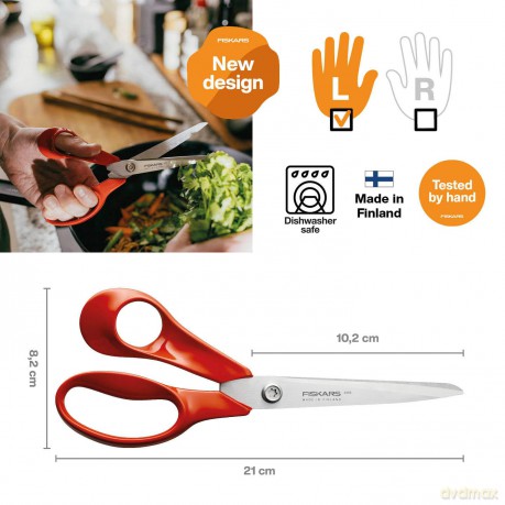 Fiskars - Classic Universal Scissors 21 cm, Left Hand, Red
