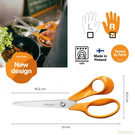 Fiskars - Classic Universal Scissors 21 cm, Right Hand, Orange
