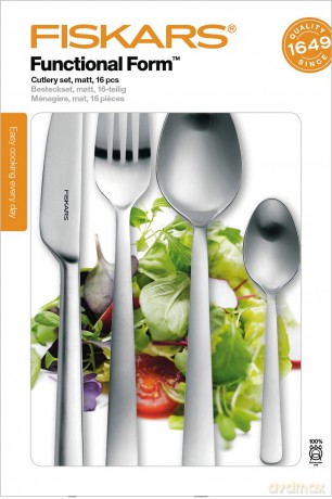 Fiskars - FunctionalForm Cutlery Gift Box - 16 Pieces - Matt Steel